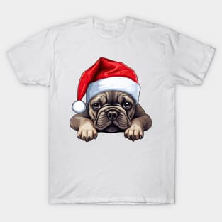 Christmas Peeking French Bulldog T-Shirt